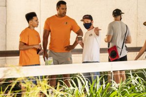 Young Rock - Jeffrey Walker on set at Queesland Art Gallery