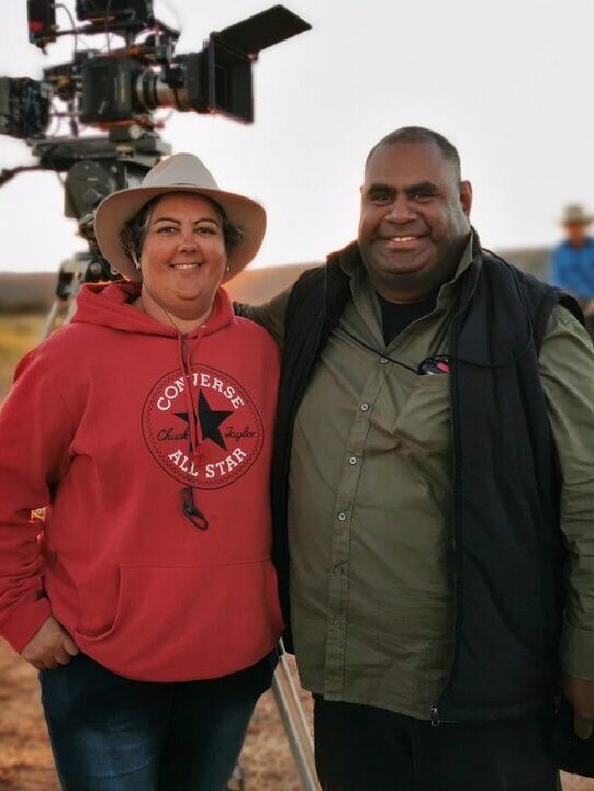 Dena Curtis and Murray Lui on set of We Are Still Here