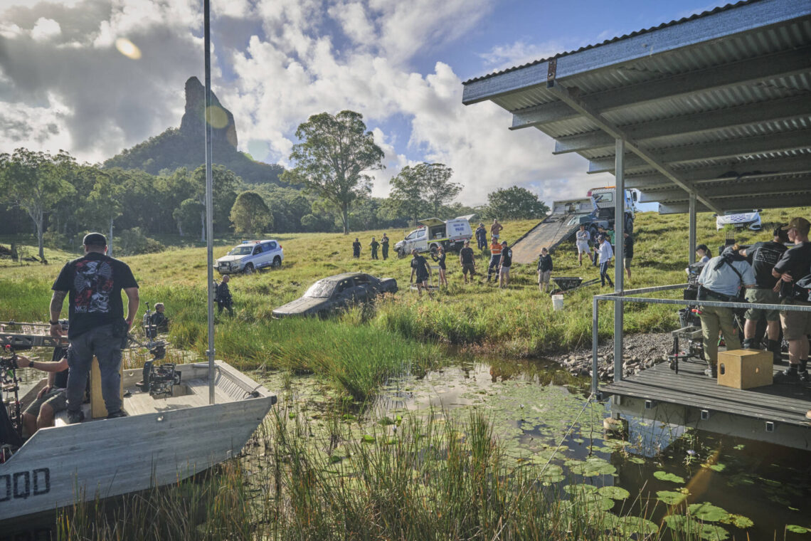 240430_BS_S2_EP3_KSKENNAR_0210_Cast and crew on set at Xanadu dam location