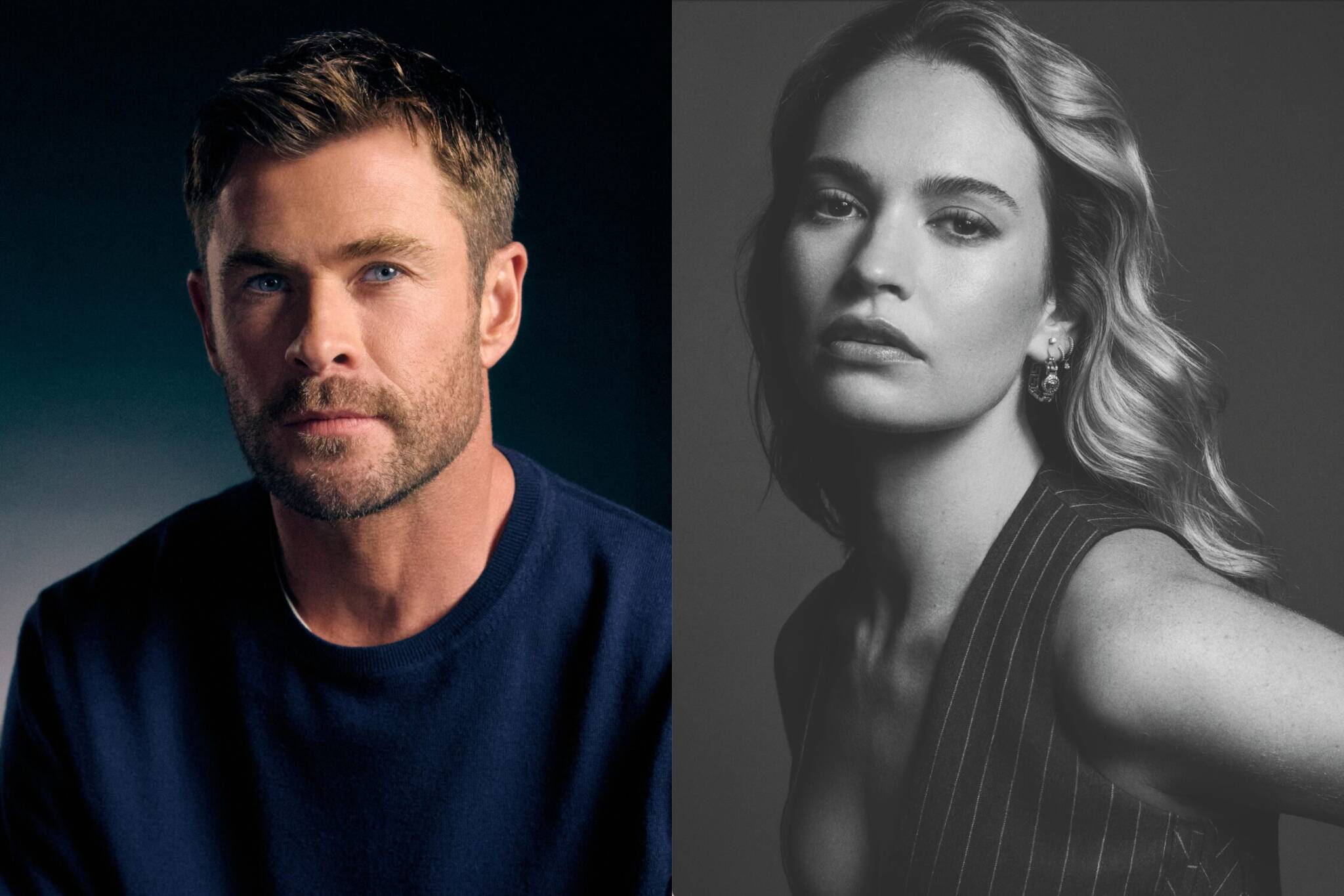Chris Hemsworth (credit Evan Paterakis) and Lily James (credit Sebastian Kim) star in Amazon MGM Studios' Subversion, filming in Queensland