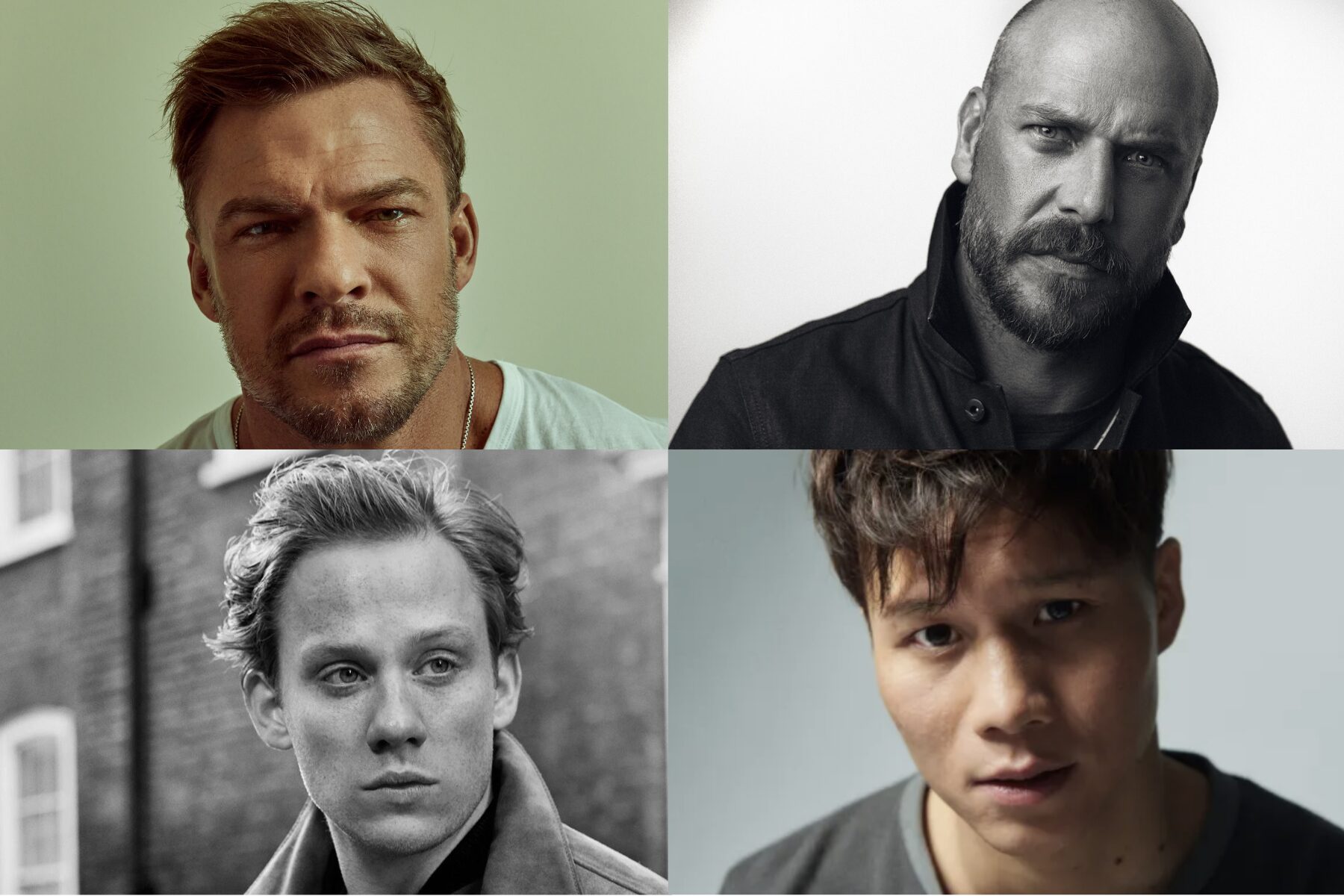 Alan Ritchson (credit Storm Santos), Patrick Hughes (credit Austin Hargrave), Joe Coel (credit Torno Brejc) and Xoa Huande (credit Jamie Green) 